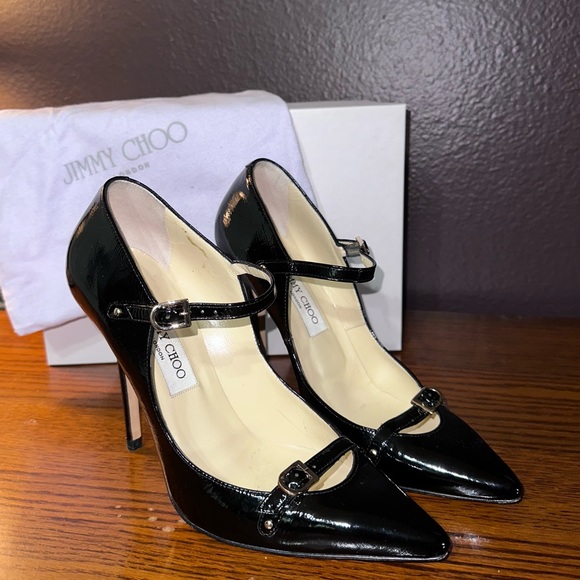 JIMMY CHOO PATENT LEATHER MARY JANE PUMPS - Picture 7 of 11